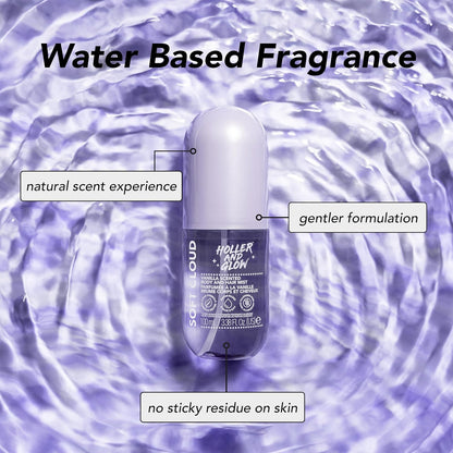 Holler And Glow Mood Boosting Soft Cloud Body & Hair Mist, Body Spray, Teen Girls Spritz, Long Lasting, Vanilla, Sweet Scented, Water Based Fragrance For Tweens, Clean & Gentle Formula, 3.38 Fl Oz