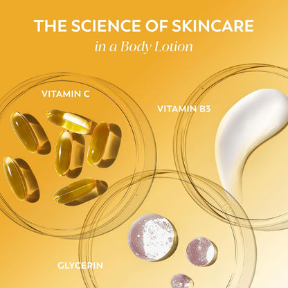 Olay Vitamin C Brightening Body Lotion, 24HR Moisturising Cream For Full Body Skin Care, Evens Skin Tone, With Vitamin C, Vitamin B5 B3, Glycerin, Smooth and Moisturised Skin, No Greasy Residue, 500ml