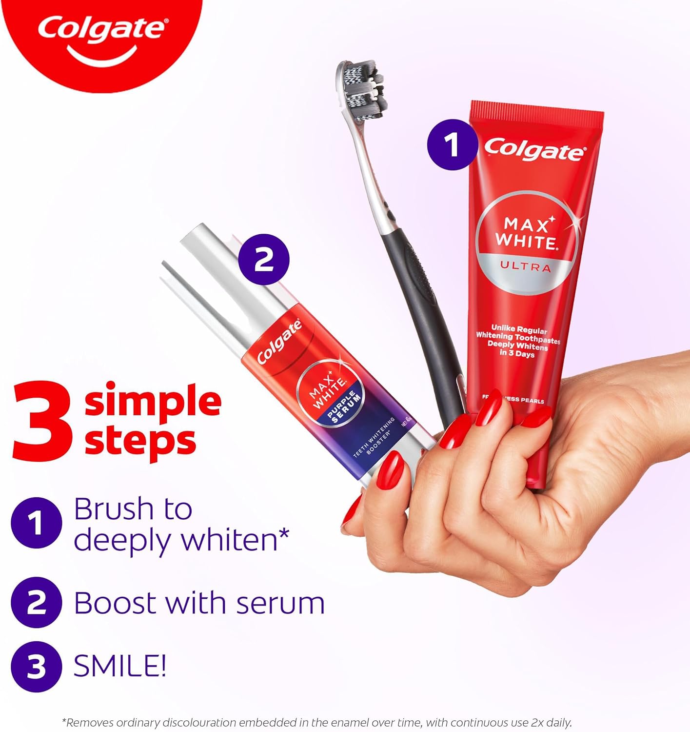 Colgate Max White Ultimate Radiance Whitening Toothpaste 75ml - 10X Whiter Teeth* - Instant Teeth Whitening Toothpaste - Deeply* Whitens - Helps Prevent Future Stains - Enamel Safe for Daily Use