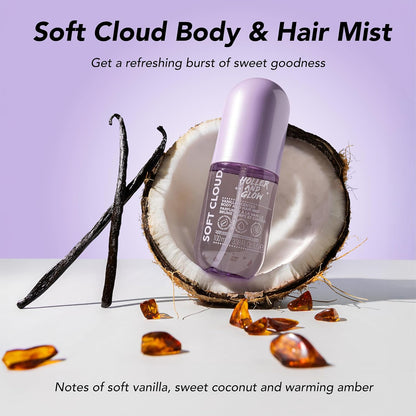 Holler And Glow Mood Boosting Soft Cloud Body & Hair Mist, Body Spray, Teen Girls Spritz, Long Lasting, Vanilla, Sweet Scented, Water Based Fragrance For Tweens, Clean & Gentle Formula, 3.38 Fl Oz