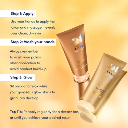 Dove Light to Medium Self Tan Lotion 1 Gradual Tan Lotion For Sun-Kissed Skin Tanning Lotion For All Skin Types 200 ml
