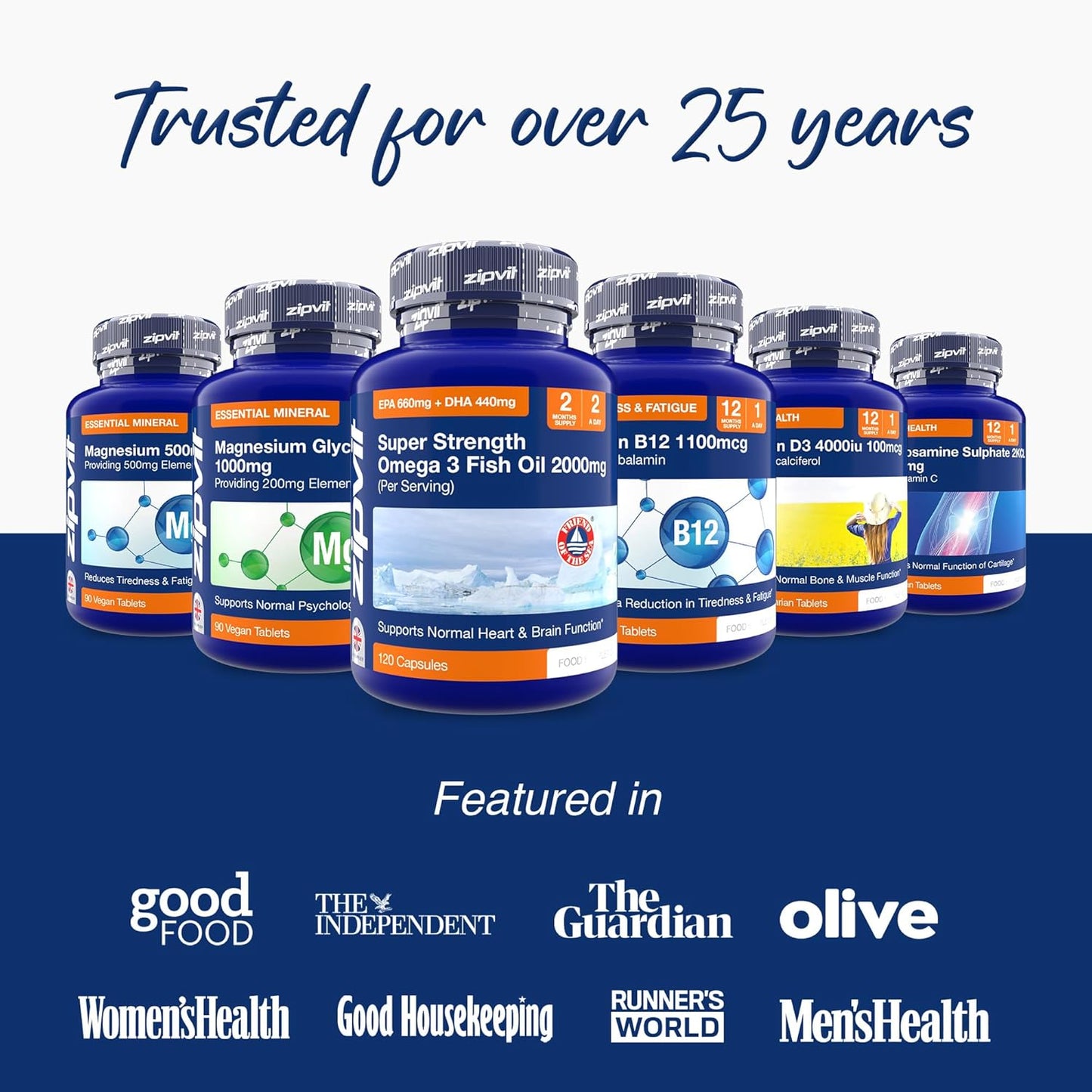 Zipvit Magnesium 500mg of Elemental, High-Strength Magnesium Supplement, 3 Month Supply, 90 Vegan Tablets, Supports Muscle, Bone & Energy