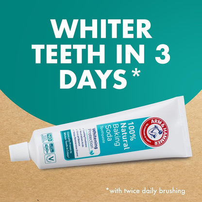 Arm & Hammer 100% Natural Whitening Protection Toothpaste, Baking Soda Teeth Whitening Toothpaste for Superior Stain Removal, 75 ml Tube