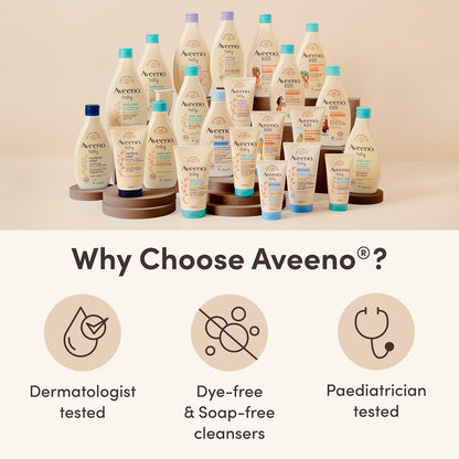 Aveeno Baby Daily Care Moisturising Lotion (1 x 250ml), Fast-Absorbing Face and Body Baby Lotion with Prebiotic Colloidal Oatmeal, Protects & Moisturises Skin For 24 Hours, For Sensitive Skin