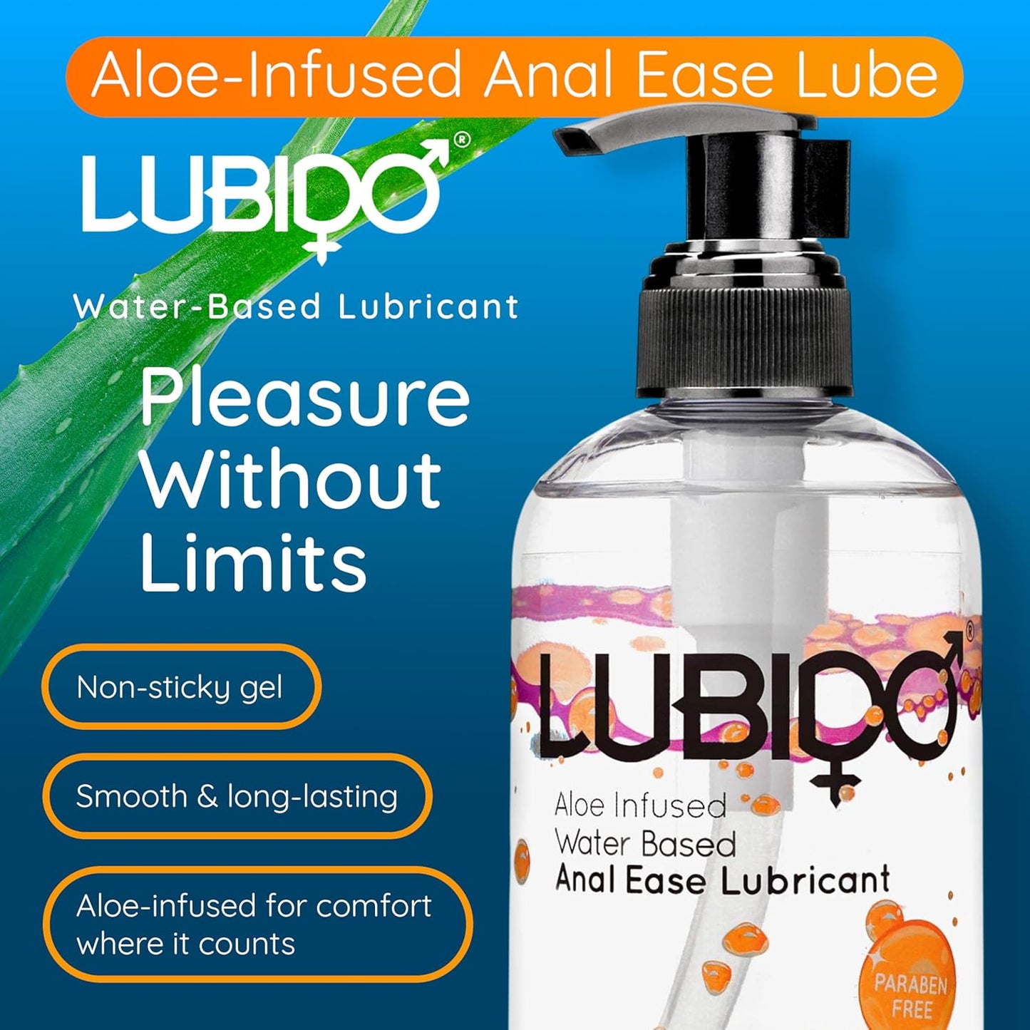 Lubido Aloe Infused Anal Ease Water Based Gel Lube - 250ml