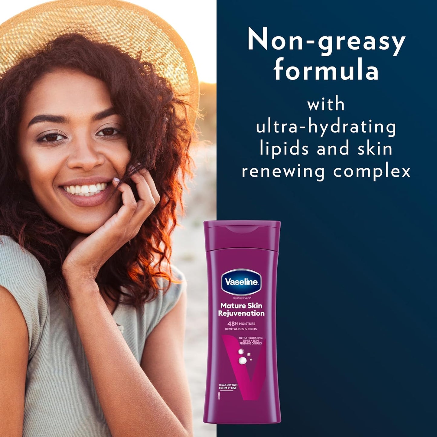 Vaseline Intensive Care Mature Skin Rejuvenation Body Lotion revitalises and firms with 48h moisture for maturing dry skin