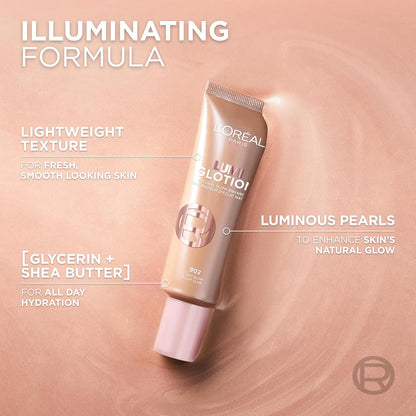 L'Oréal Paris Multi-Use Glow Enhancer, 24h Hydration with Shea Butter and Glycerin, for Face and Body, Paradise Lumi Glotion, Shade 903: Medium Glow
