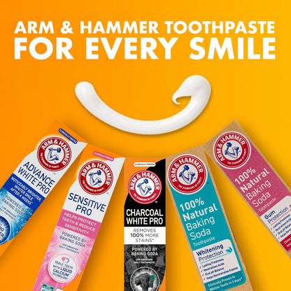Arm & Hammer Charcoal White Toothpaste, Activated Charcoal Teeth Whitening Toothpaste with Baking Soda for Deep Clean & Stain Removal, 75 ml Tube