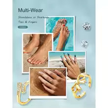 Bobisty 14K Gold Plated Toe Rings for Women Adjustable Toe Ring Non Tarnish