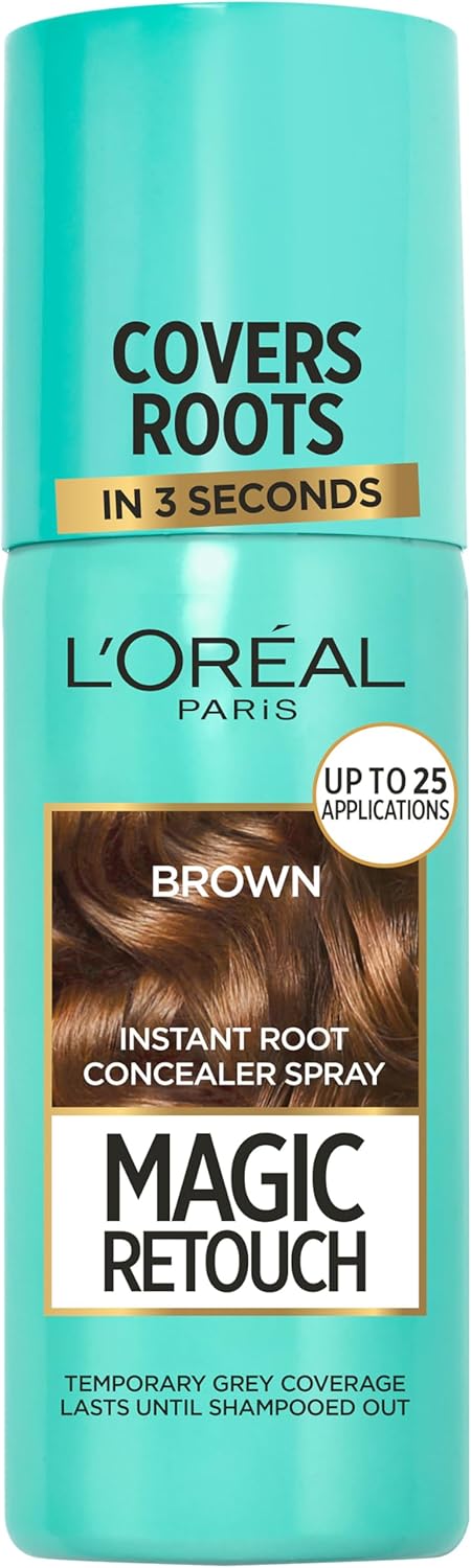 L’Oréal Paris Magic Retouch Instant Root Concealer Spray, Quick Grey Coverage, Easy Application, Home, Salon Hair Dye or Hair Colour, Shade