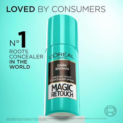 L’Oréal Paris Magic Retouch Instant Root Concealer Spray, Quick Grey Coverage, Easy Application, Home, Salon Hair Dye or Hair Colour, Shade