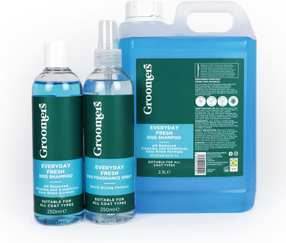 Groomers Everyday Fresh Dog Shampoo for Dog Grooming 2.5L - Long Lasting Fragrance - Cleanses and Conditions - pH Balanced, Vegan, Paraben Free Easy Rinse - Suitable for All Coats