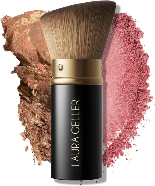 LAURA GELLER NEW YORK Retractable Black Kabuki Brush for Liquid, Cream and Powder Face Makeup With Aluminum Handle