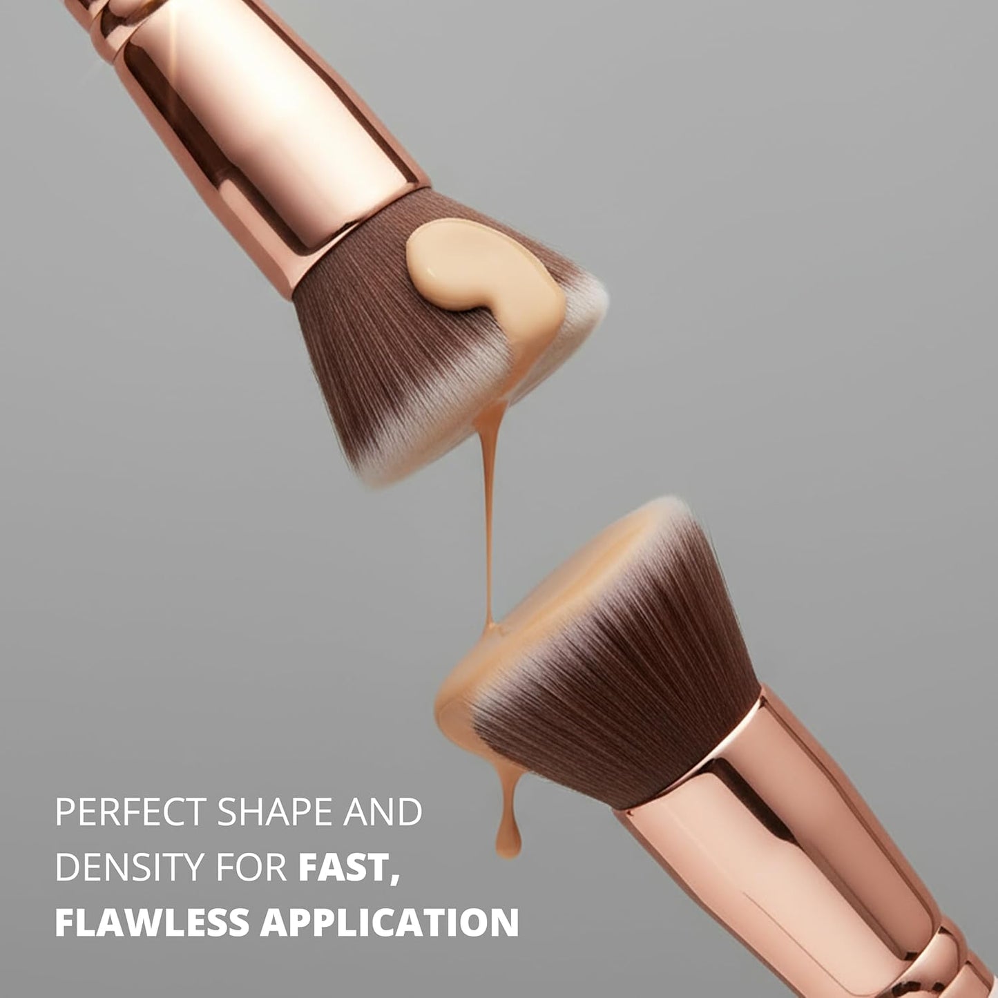 Make Up Brush Foundation Kabuki Flat Top - Perfect For Blending Liquid, Cream or Flawless Powder Cosmetics - Buffing, Stippling, Concealer - Premium Quality Synthetic Dense Bristles!