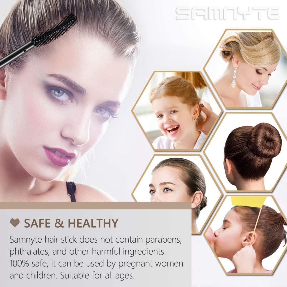 Samnyte Hair Finishing Stick, 2 Pack × 18ML Hair Feel Stick Hair Mascara for Flyaway Hair Tamer Shaping Gel Moisturizing Not-greasy Flash Moment Stick Bangs Stereotypes Cream