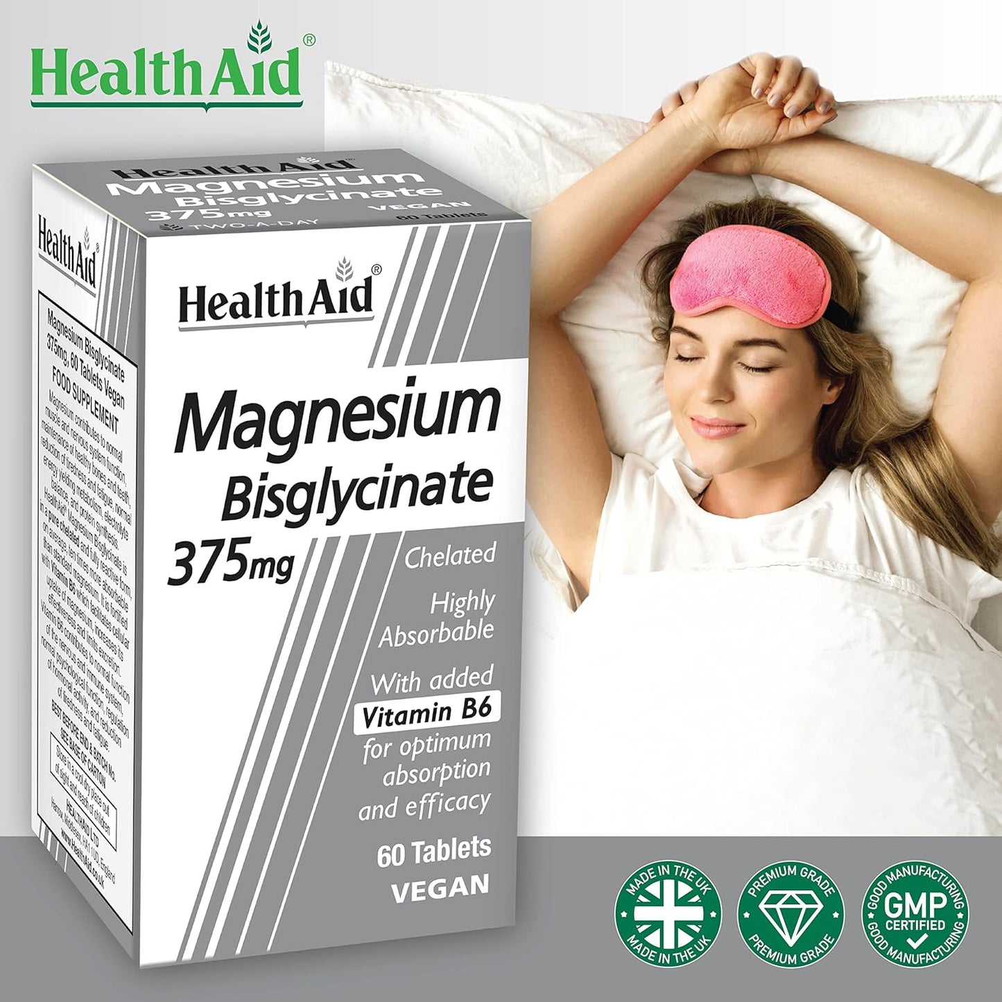 HealthAid Magnesium Bisglycinate Vegan Tablets