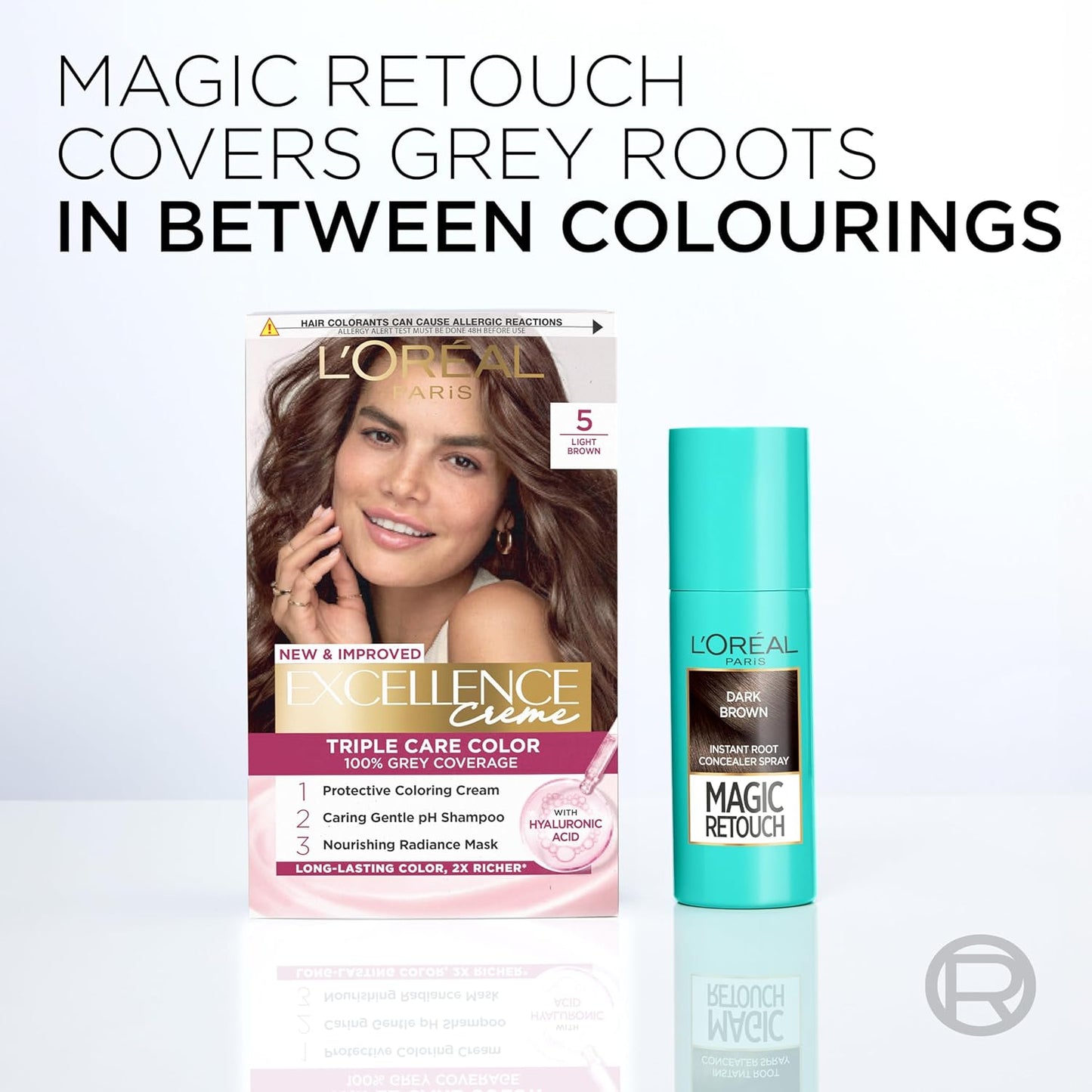 L’Oréal Paris Magic Retouch Instant Root Concealer Spray, Quick Grey Coverage, Easy Application, Home, Salon Hair Dye or Hair Colour, Shade