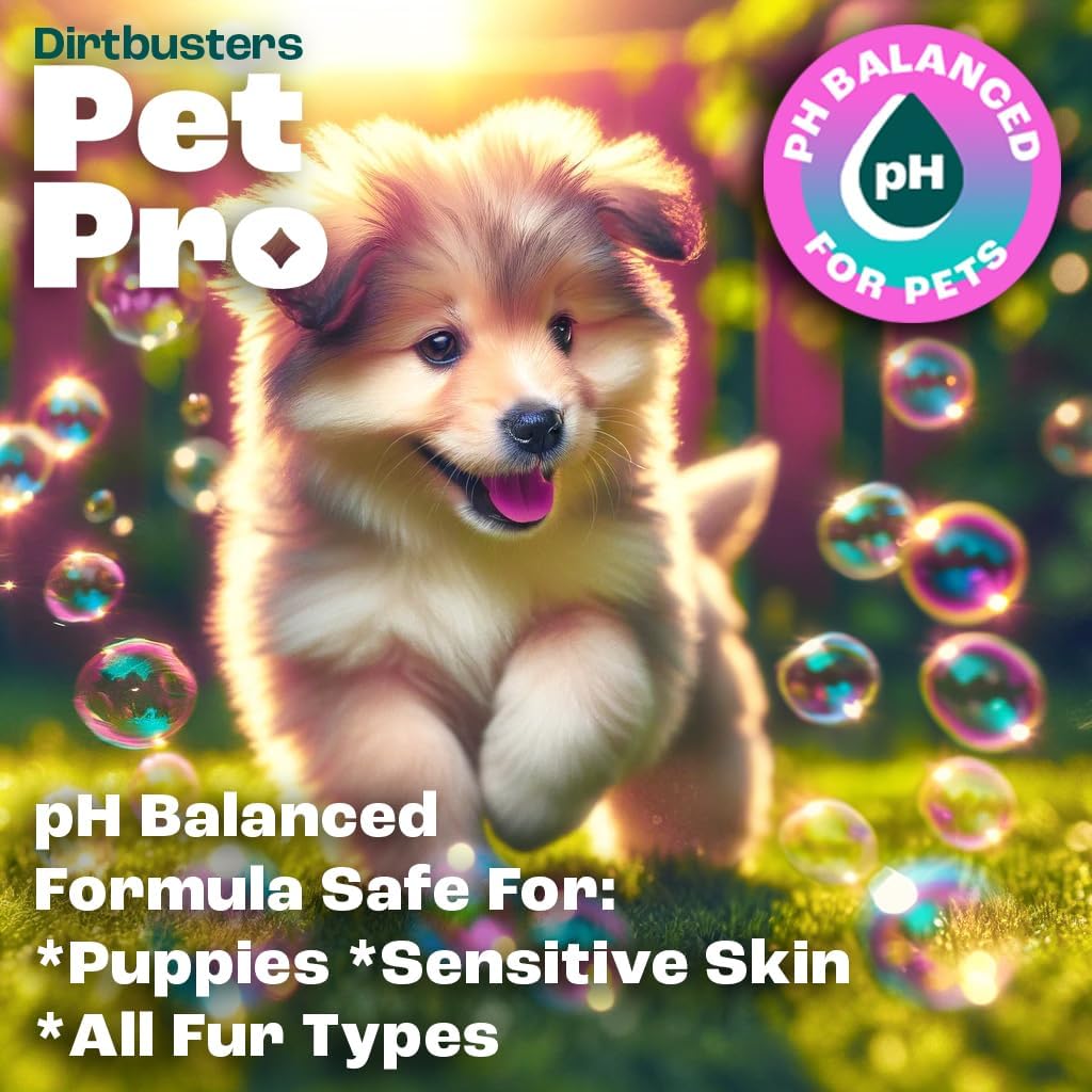 Dirtbusters Pet Pro Dog Shampoo Sensitive Skin (2L) Deep Cleaning Professional Dog Grooming & Puppy Shampoo & Conditioner For Smelly Dogs, Baby Fresh