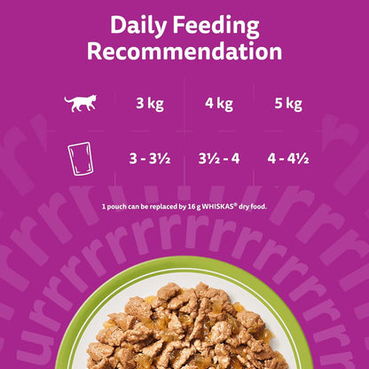 whiskas 1 plus Adult Mixed Selection in Jelly 84 Pouches, Adult Wet Cat Food, Megapack (84 x 85 g)