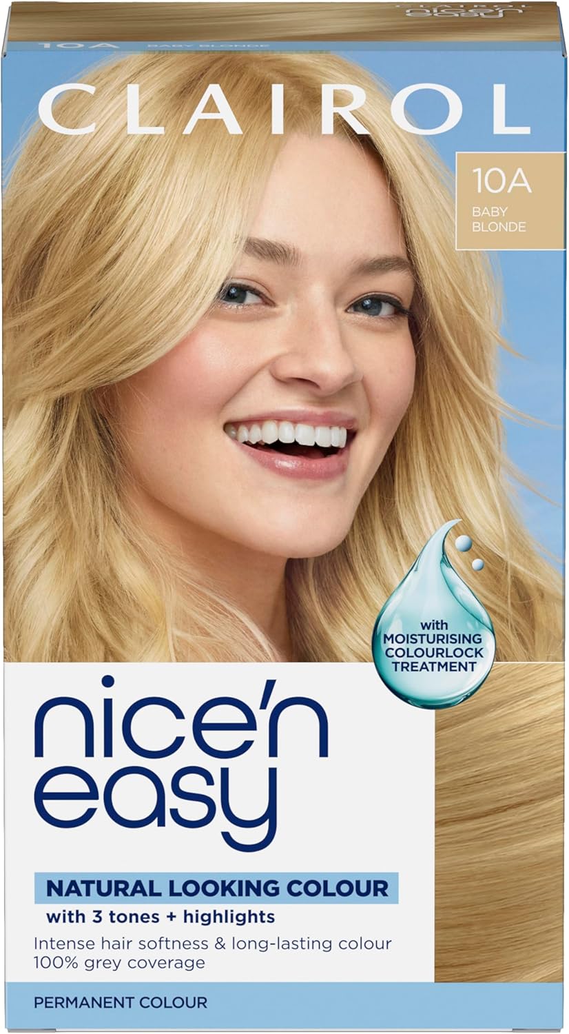 Clairol Nice'n Easy Crème Permanent Hair Dye, 10A Baby Blonde